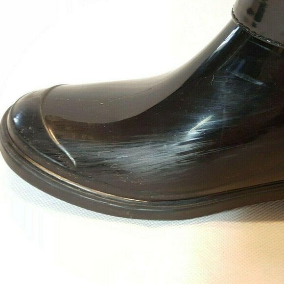 Kamik Waterproof Rain Boots Sz 7 Black Gray Insulated Shaft Zip Up Back - Picture 7 of 8